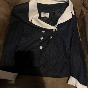 Women’s Kasper Dress Shirt Size 10 Black And White With Button Up  Collared